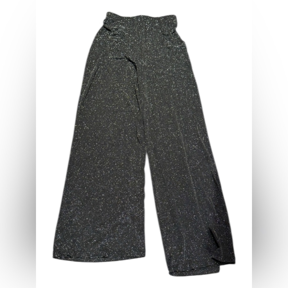 H&M stretchy sparkly, silver metallic pants